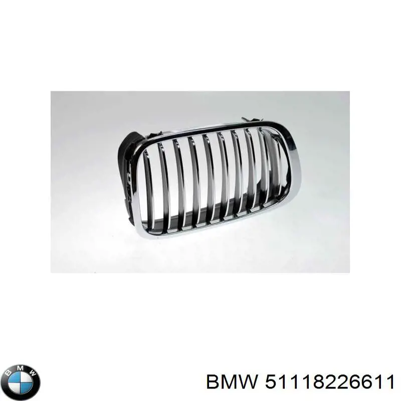 Решітка переднього бампера, ліва BMW 51118226611