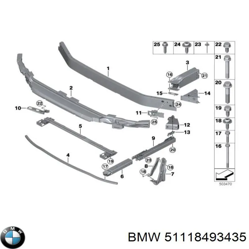 Купити 51115A0DEE6 BMW Абсорбер (наповнювач) бампера переднього
