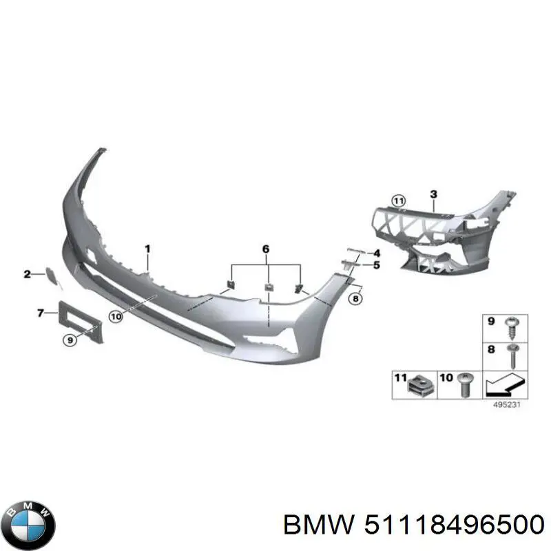 51118496500 BMW Бампер передній в зборі