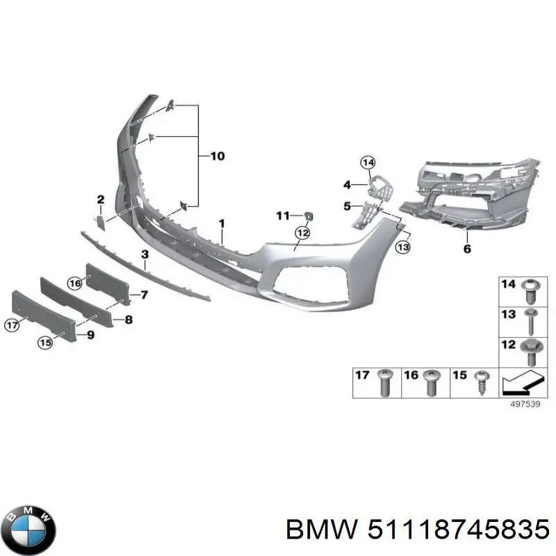 51118745835 BMW Бампер передній в зборі