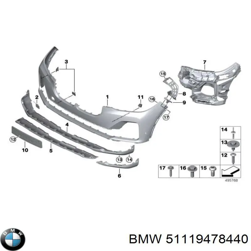 51119478440 BMW Бампер передній в зборі
