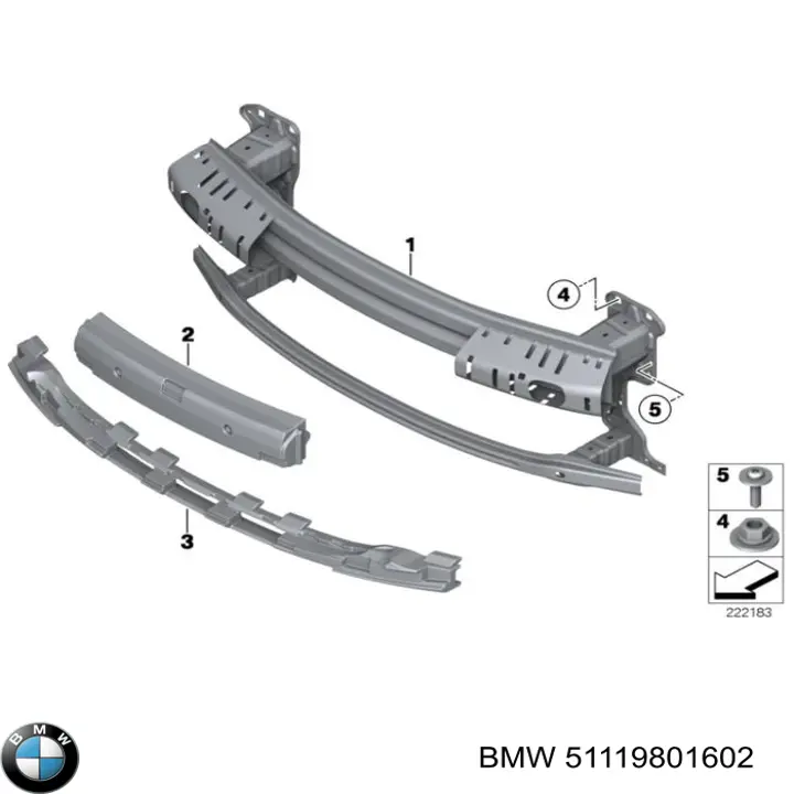 Абсорбер бампера переднього BMW 51119801602 ціна, від 38.09 USD