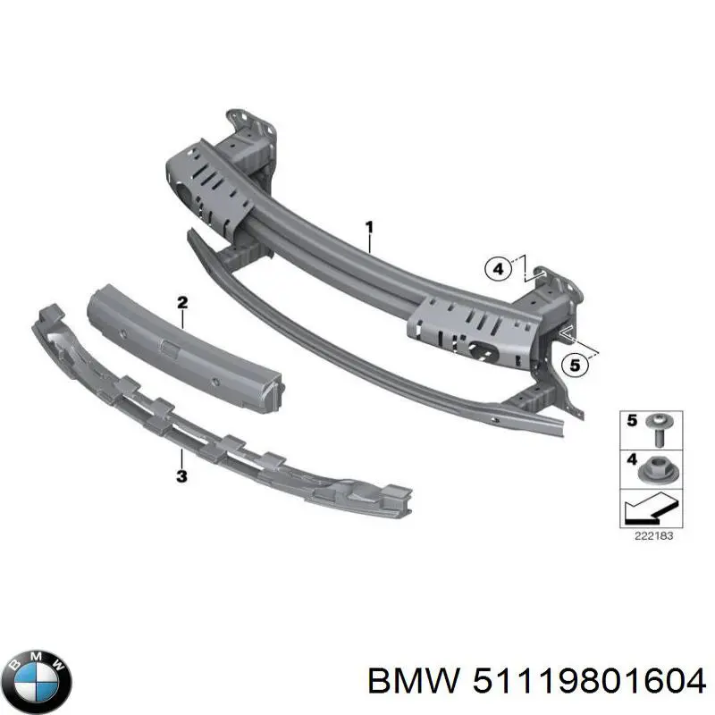 51119801604 BMW Балка бампера переднього
