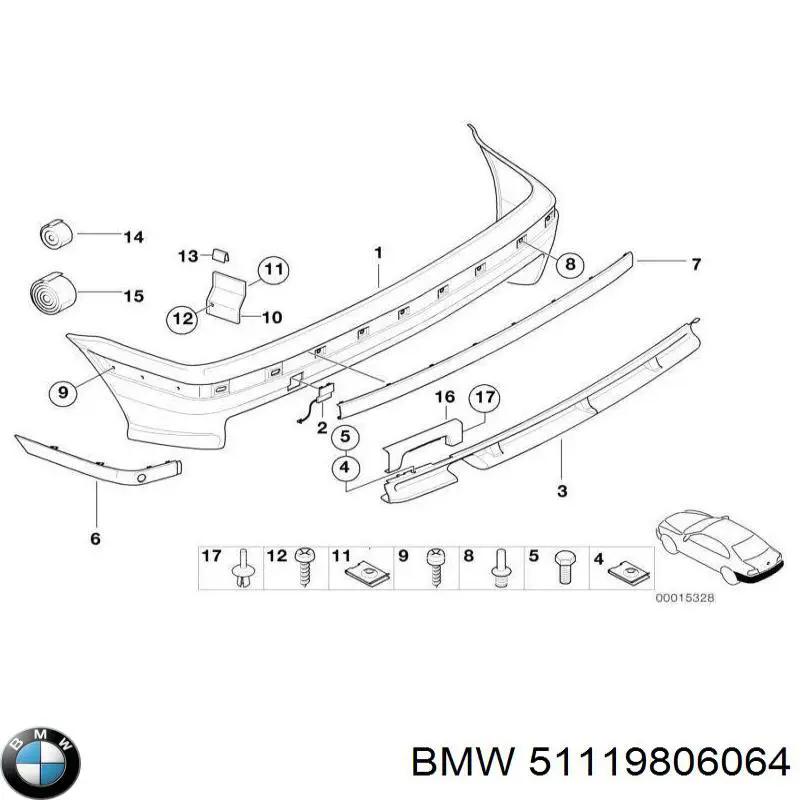 Бампер на авто BMW 51119806064 ціна, від 213.35 USD
