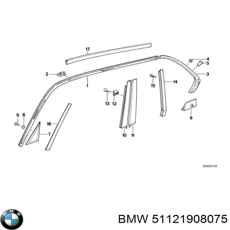 Молдинг заднього бампера, лівий на BMW 7 (E32)
