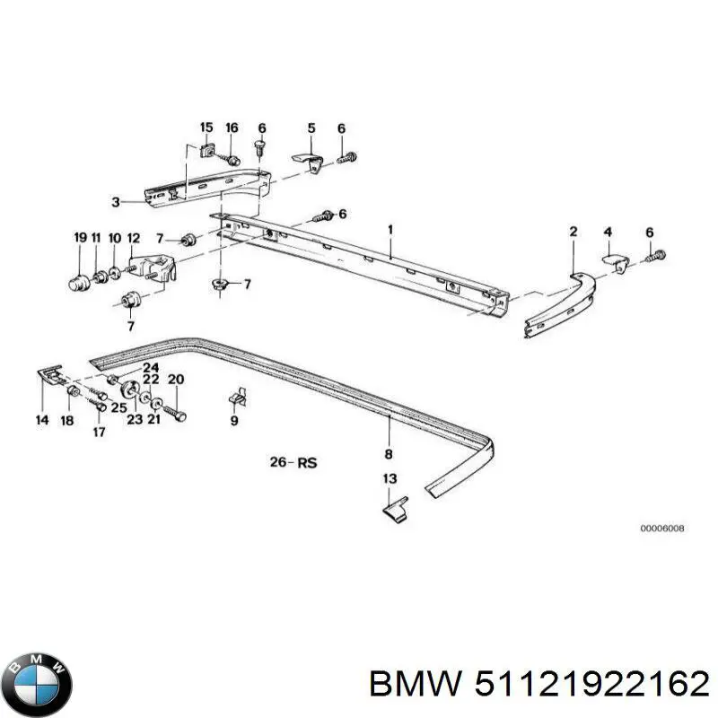 Бампер задній, права частина на BMW 3 (E30)