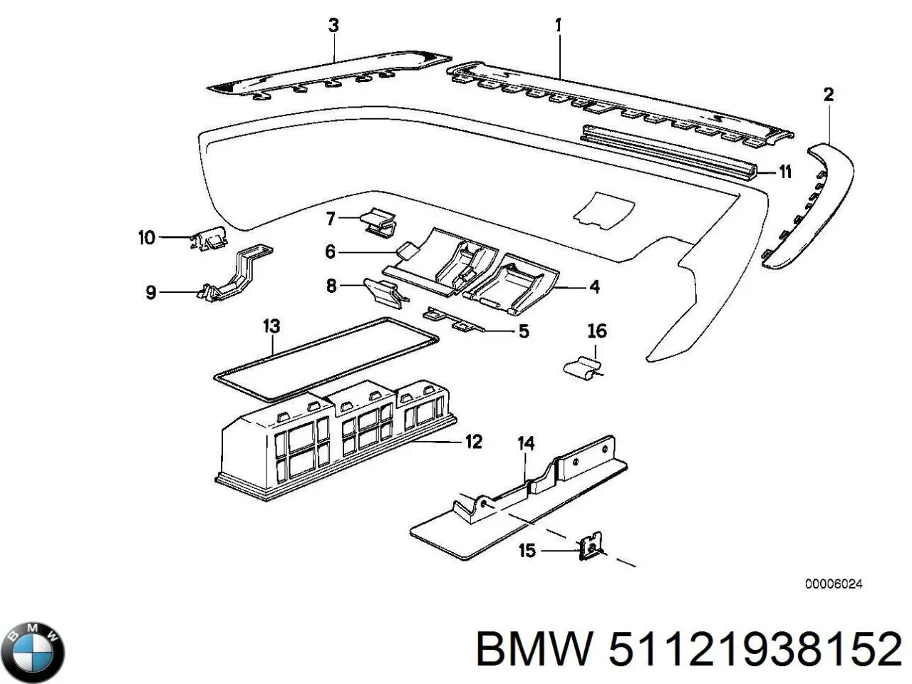 Купити 51121938152 BMW Молдинг заднього скла