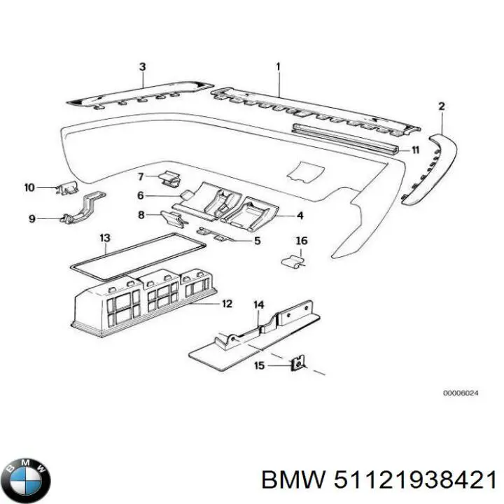 Молдинг заднього скла BMW 51121938421 ціна, від 12.65 USD