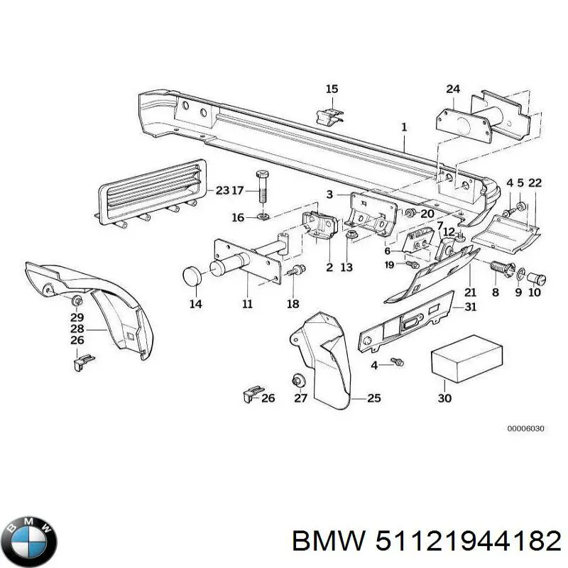 Підсилювач бампера заднього на BMW 5 (E34)