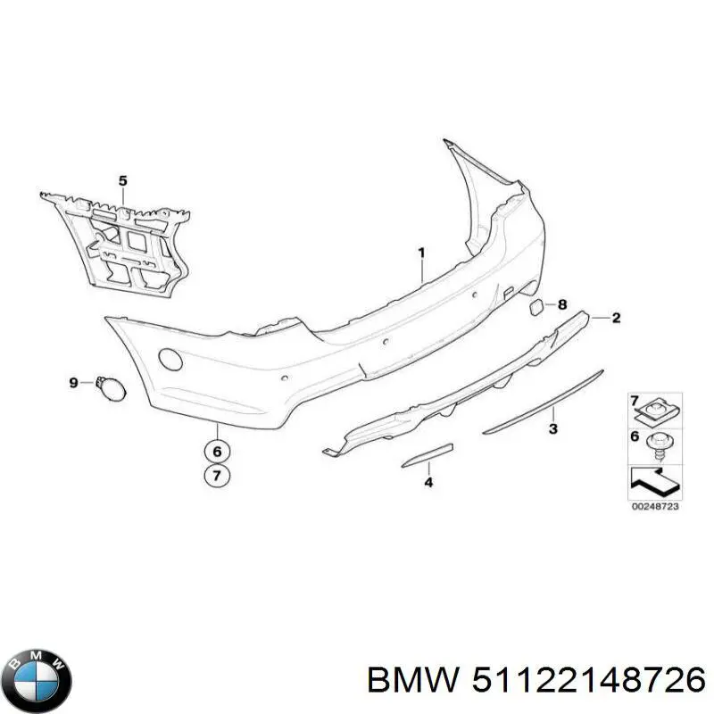 Накладка бампера переднього, ліва BMW 51122148726 ціна, від 72.10 USD