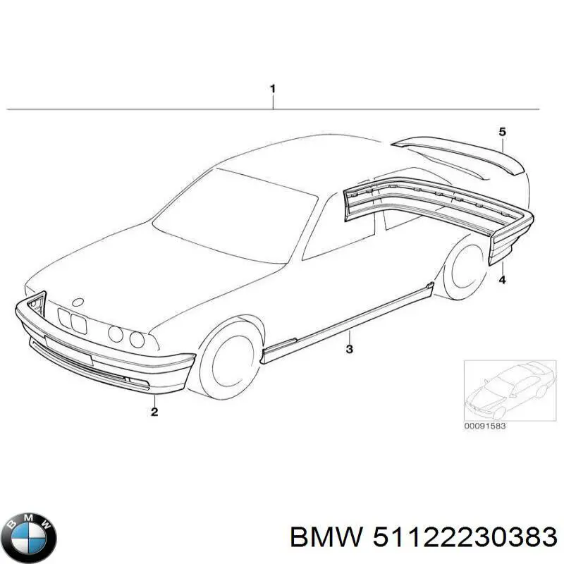 Кожух бампера заднього BMW 51122230383 ціна, від 1970.18 USD