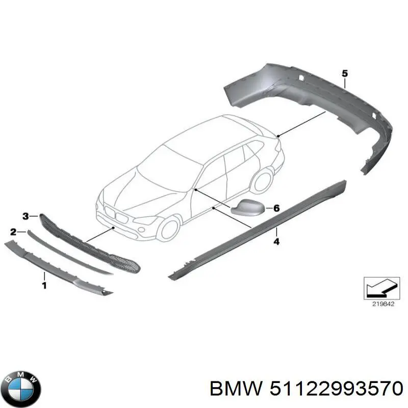 Бампер задній, нижня частина BMW 51122993570 ціна, від 263.12 USD