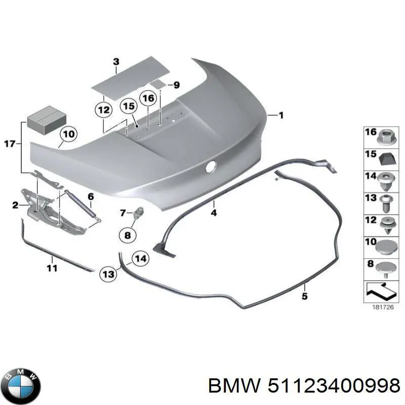 Накладка бампера переднього, права BMW 51123400998 ціна, від 9.88 USD