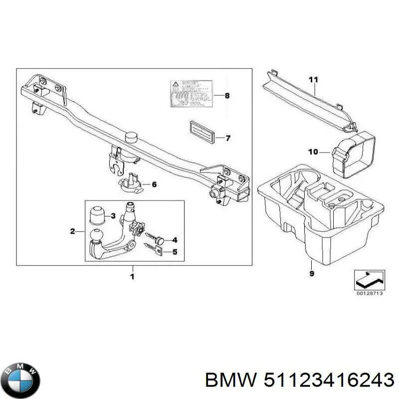 51123416243 BMW Заглушка бампера буксирувального гака, передня
