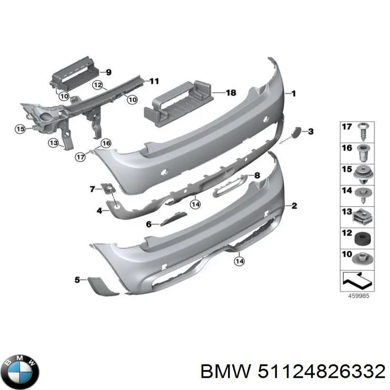 Фартух заднього бампера BMW 51124826332 ціна, від 69.06 USD