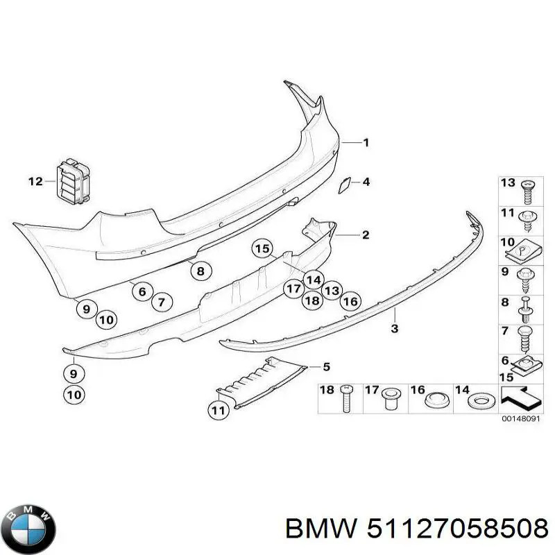 Бампер задній, нижня частина на BMW 1 (E81, E87)