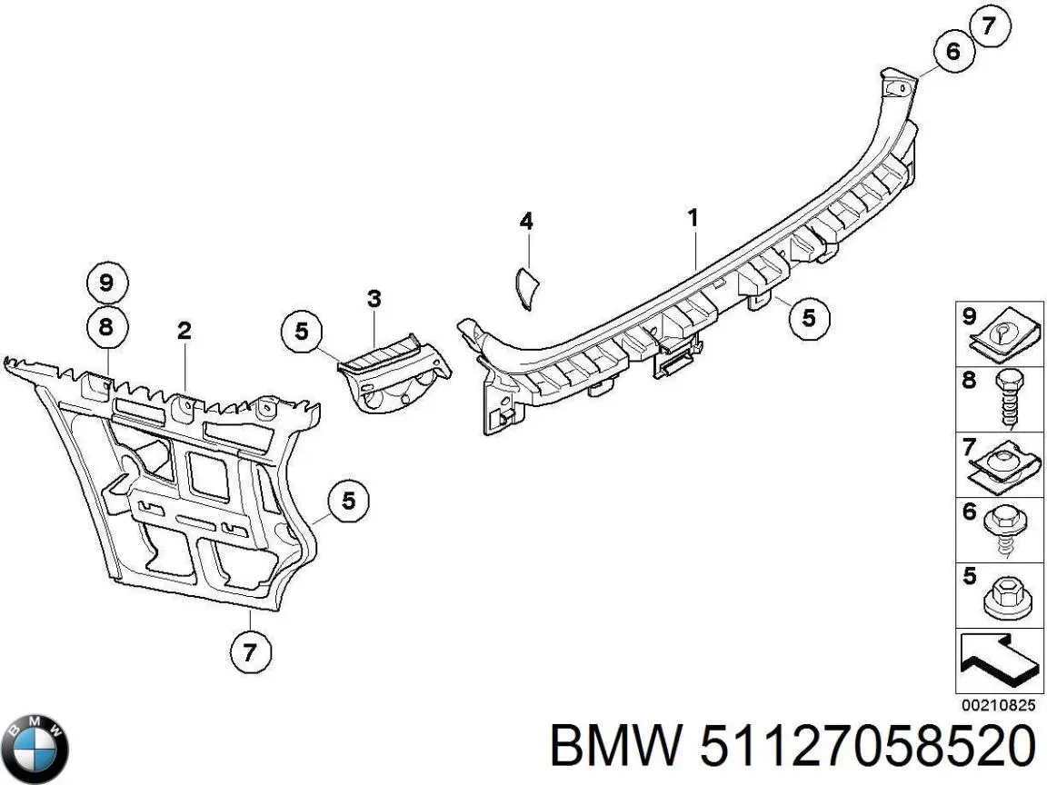 Кронштейн бампера заднього, правий BMW 7058520 ціна, від 7.60 USD