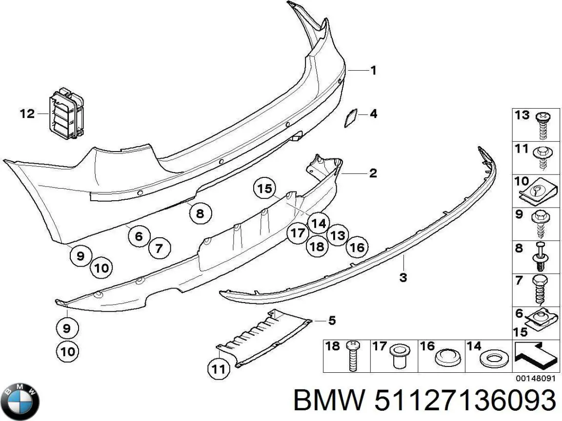 51127136093 BMW заглушка бампера буксирувального гака, передня