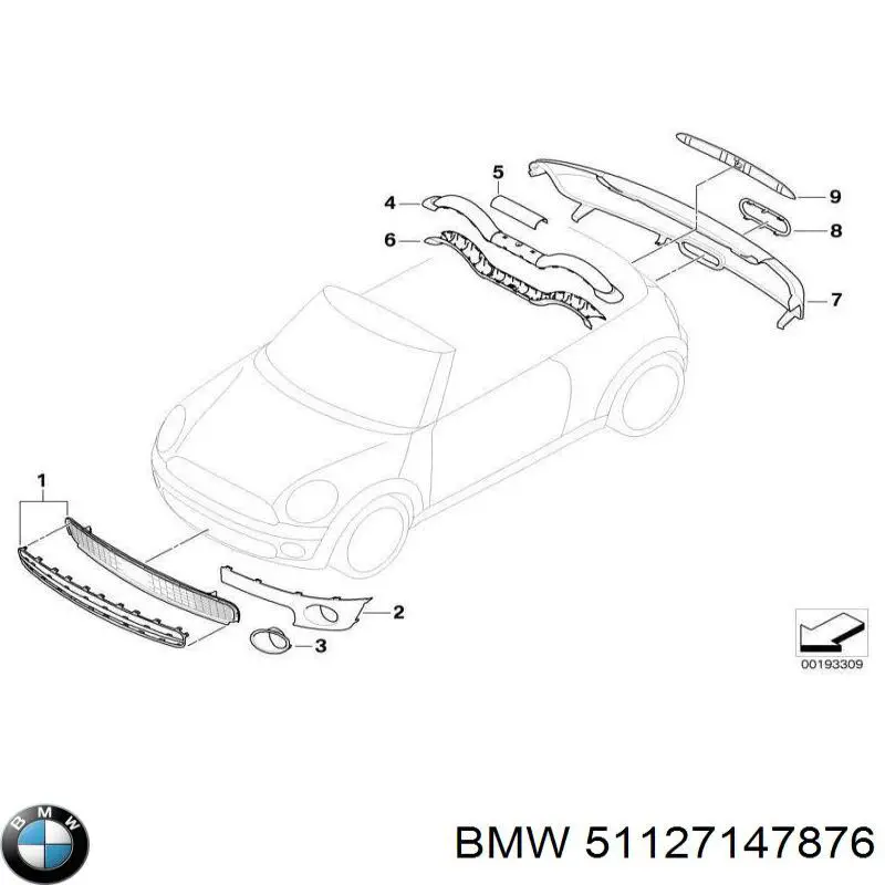 Спойлер заднього бампера BMW 51127147876 ціна, від 22.65 USD