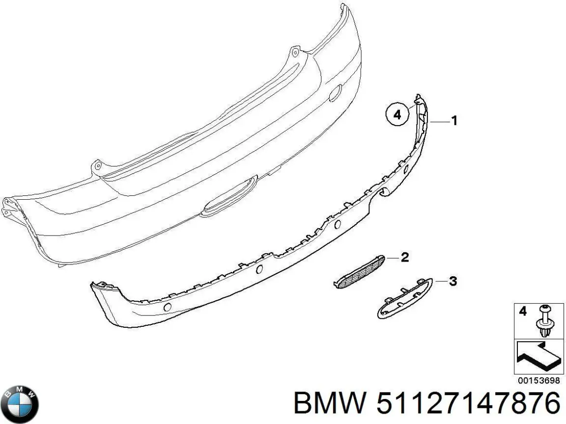 Купити 51127147876 BMW Тюнінг заднього бампера