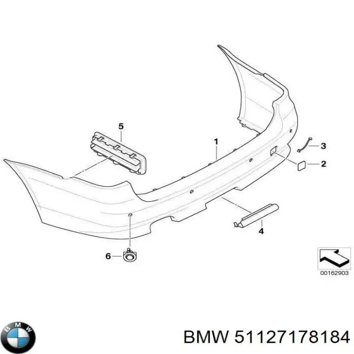 Бампер задній 51127178184 BMW