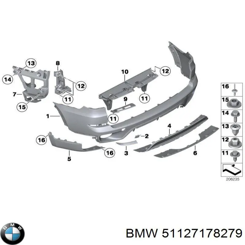 Кожух бампера заднього 4max 5506000096952P ціна, від 76.14 USD