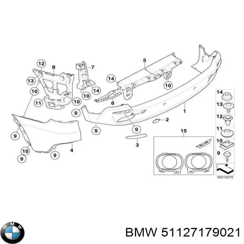 Кут бампера заднього лівий BMW 51127179021 ціна, від 19.64 USD