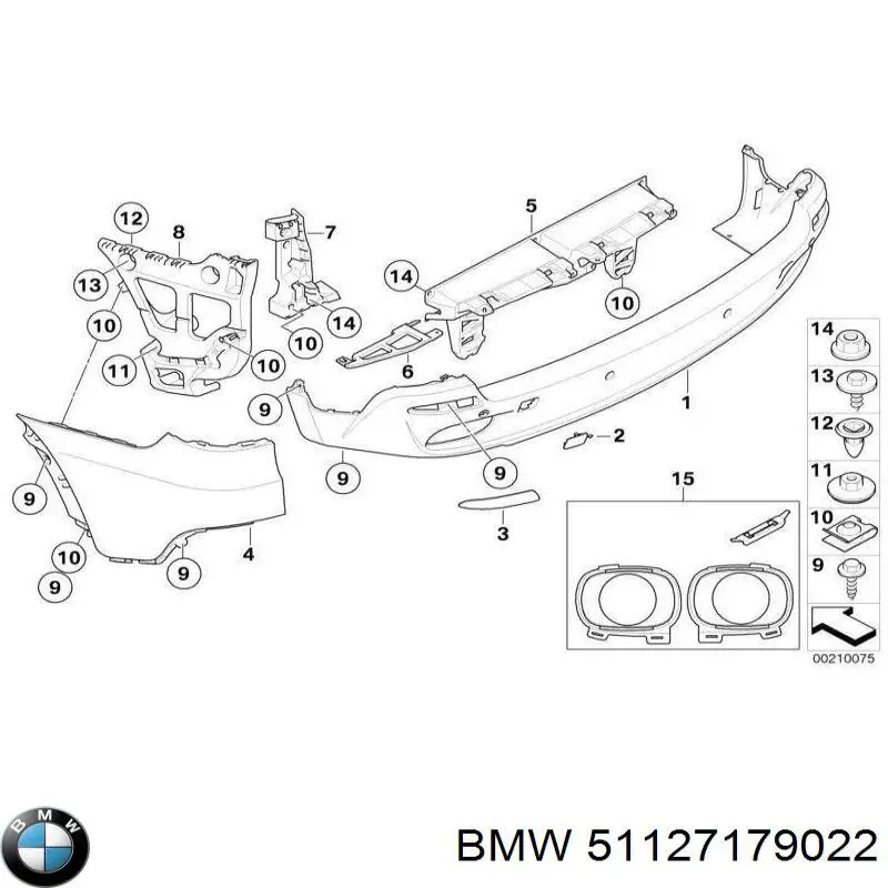 Купити 51127179022 BMW Бампер задній, нижня частина