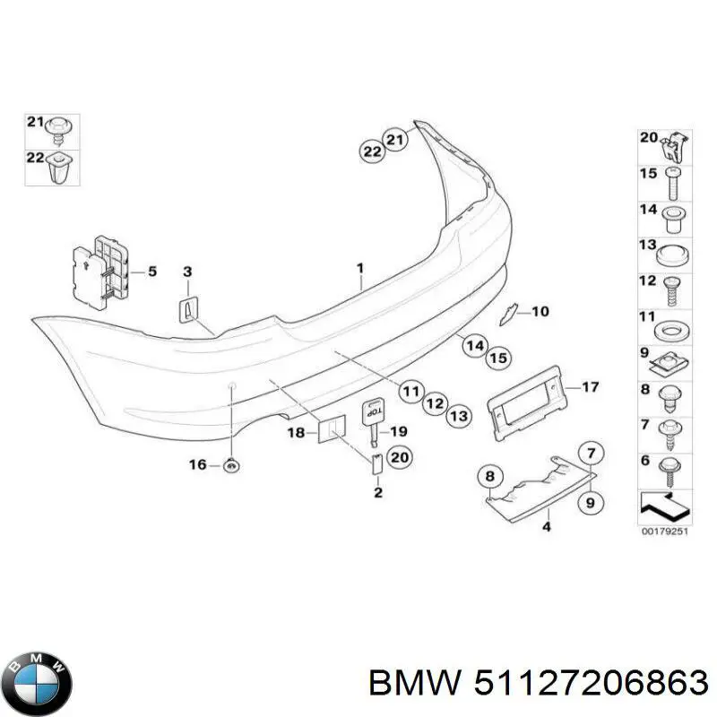 Купити 51127206863 BMW Задній бампер