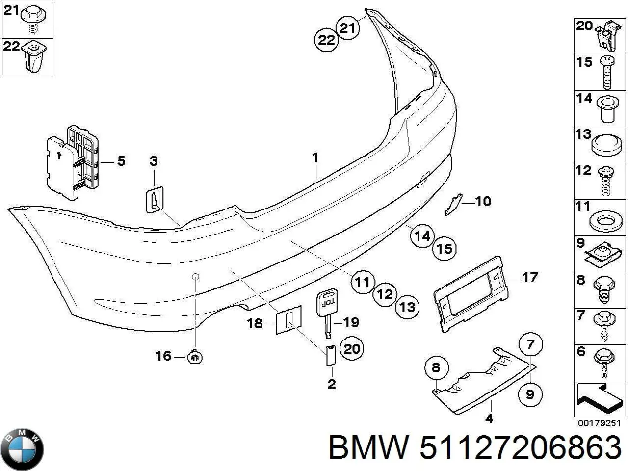 51127206863 BMW Буфер (бампер) задній