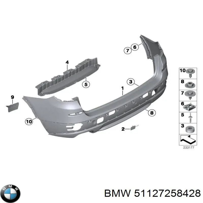 51127258428 BMW Спідниця заднього бампера