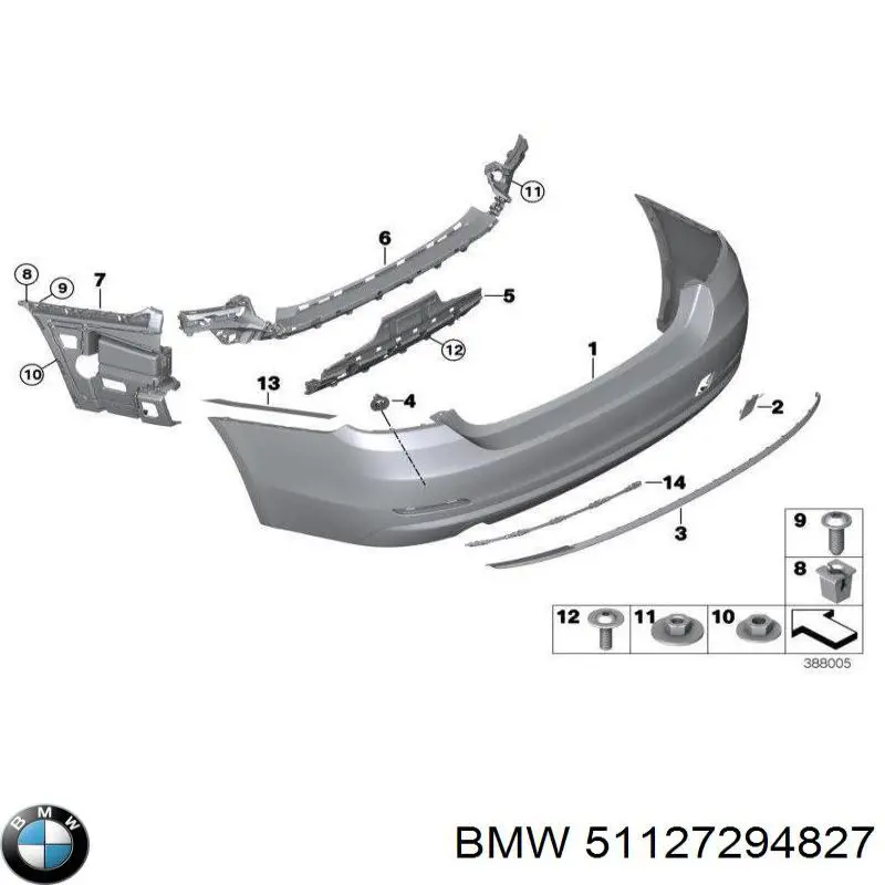 51127294827 BMW Захисна накладка на задній бампер