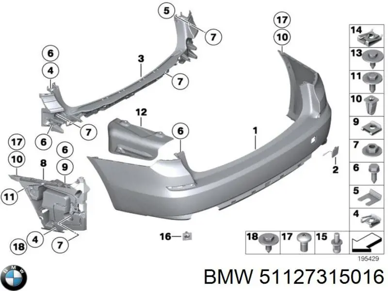 Купити 51127315016 BMW Задній бампер