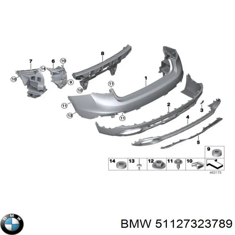 Спідниця заднього бампера BMW 51127323789 ціна, від 37.27 USD
