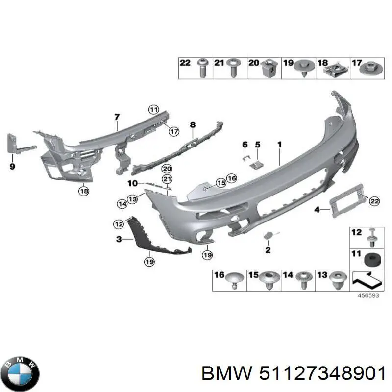 Направляюча заднього бампера, ліва BMW 51127348901 ціна, від 24.07 USD
