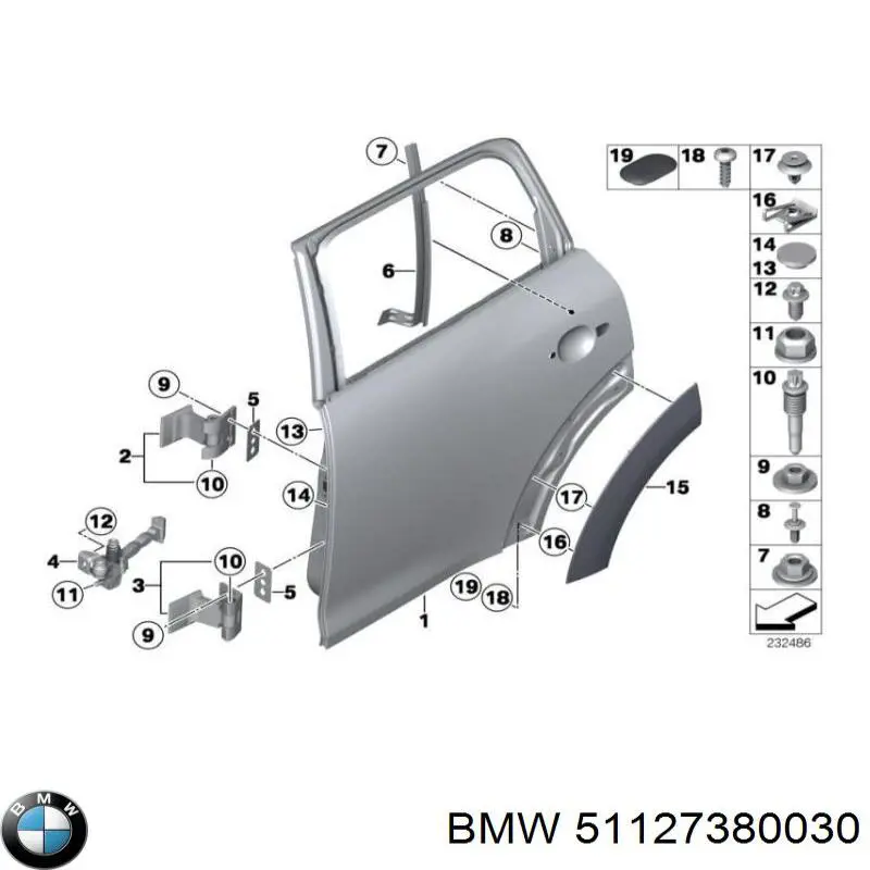 Фартух заднього бампера BMW 51127380030 ціна, від 186.59 USD