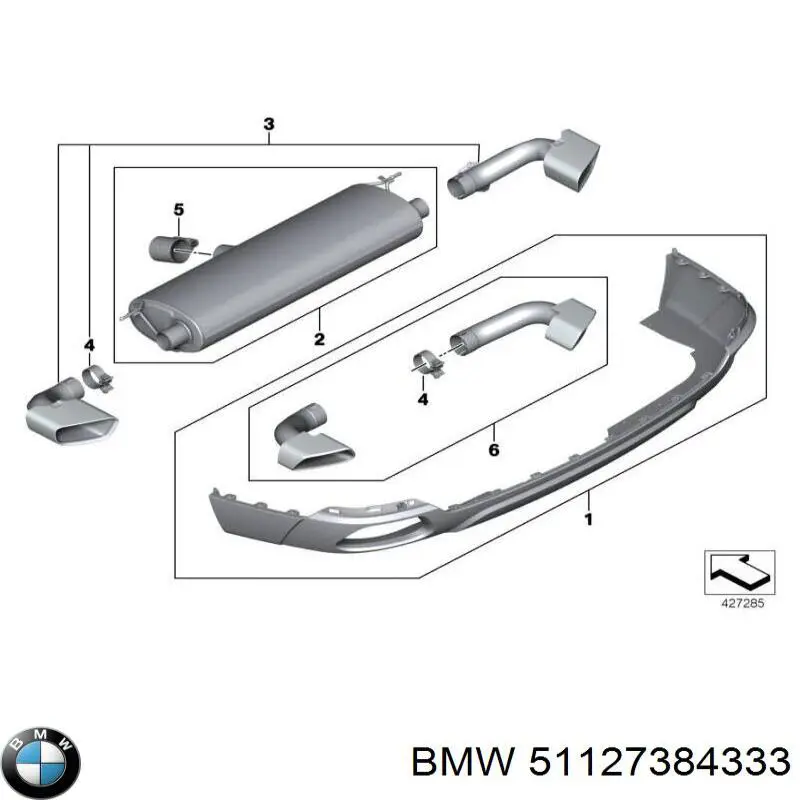 51127384333 BMW Бампер задній, нижня частина
