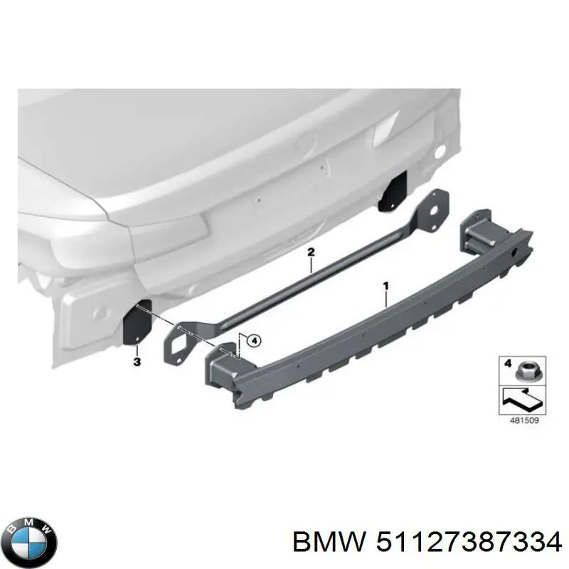 51127387334 BMW Шина бампера заднього