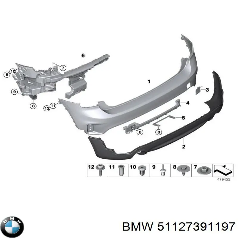 51127391197 BMW Буфер (бампер) задній