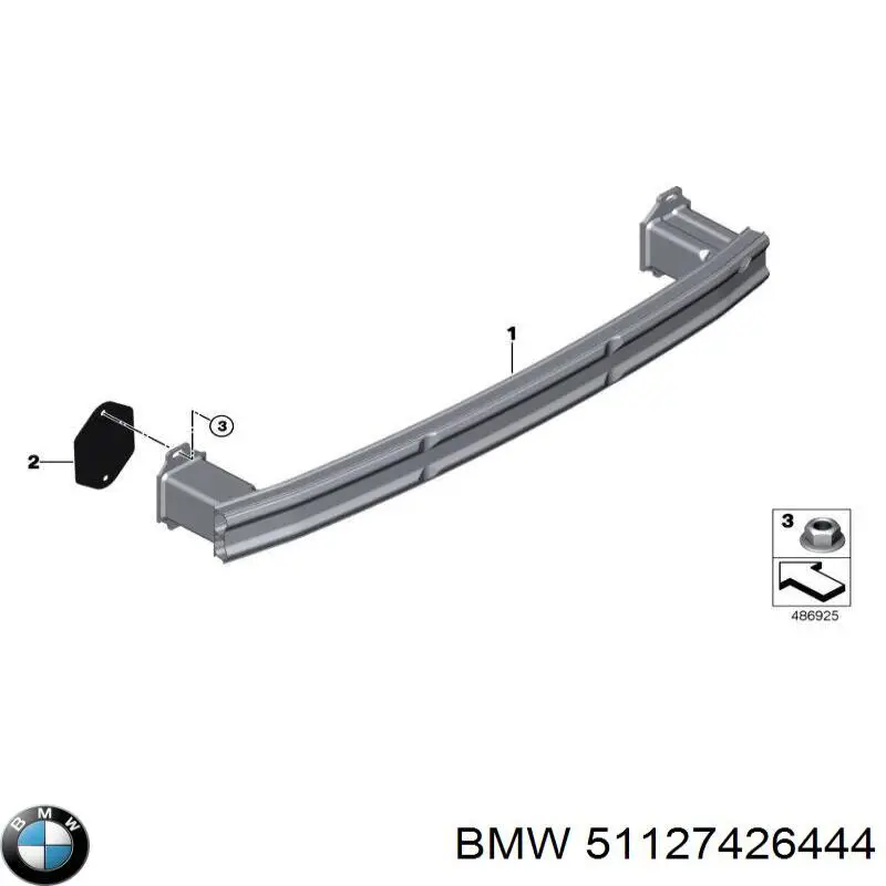 51127426444 BMW Шина бампера заднього