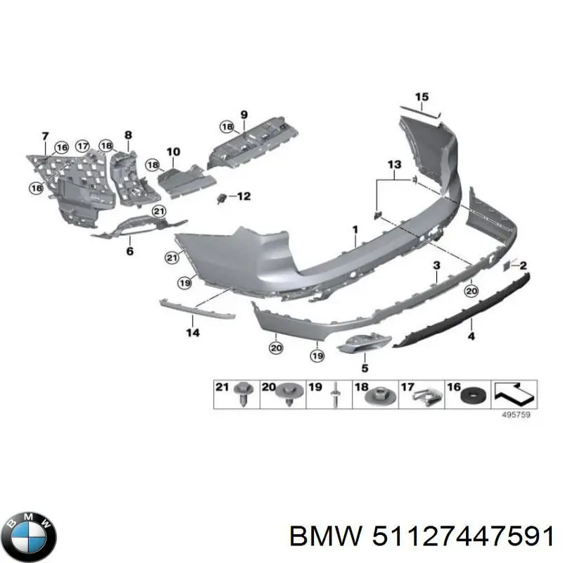 Насадка на глушник BMW 51125A5C8D1 ціна, від 53.87 USD