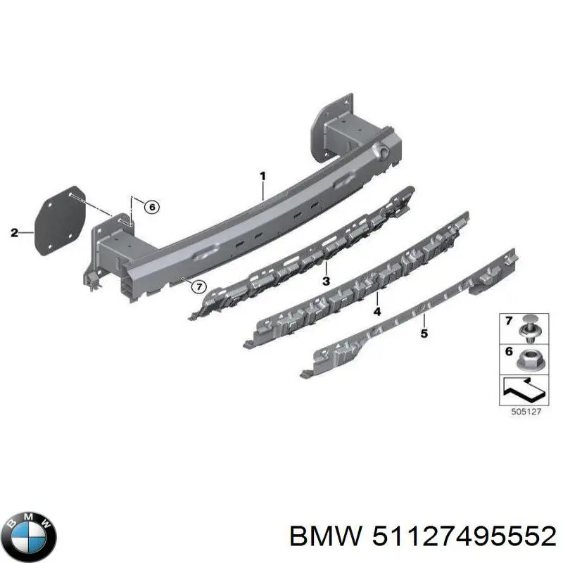 51127495552 BMW Кронштейн бампера заднього, центральний