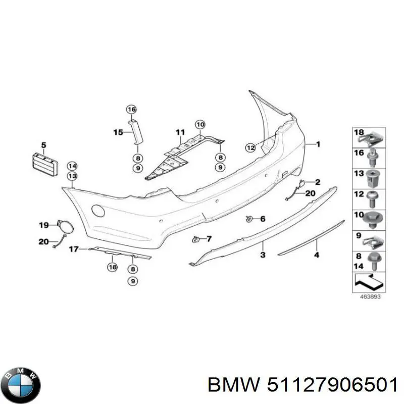 Купити 51127906501 BMW Задній бампер