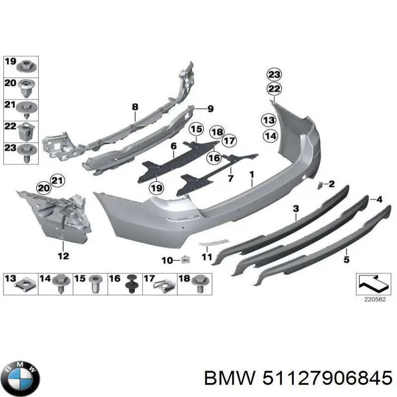 Направляюча заднього бампера 7035152 Autotechteile