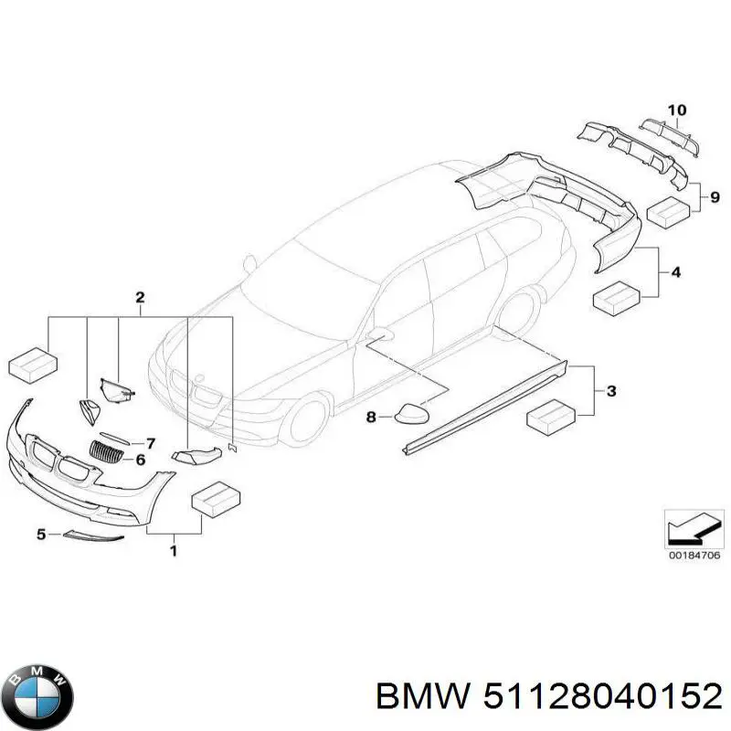 Облицювання радіатора BMW 51128040152 ціна, від 27.31 USD
