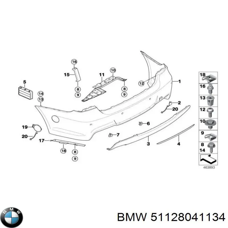 Заглушка бампера буксирувального гака, передня BMW 51128041134 ціна, від 21.06 USD