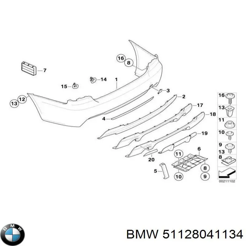 51128041134 BMW Заглушка бампера буксирувального гака, передня
