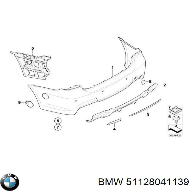 Кожух бампера заднього BMW 51128041139 ціна, від 367.33 USD