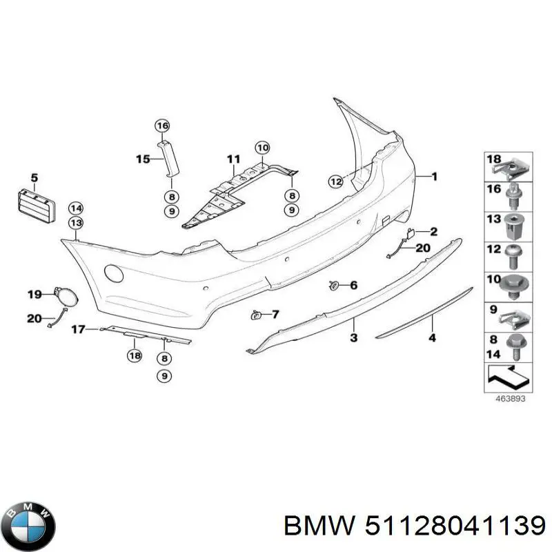 51128041139 BMW Буфер (бампер) задній
