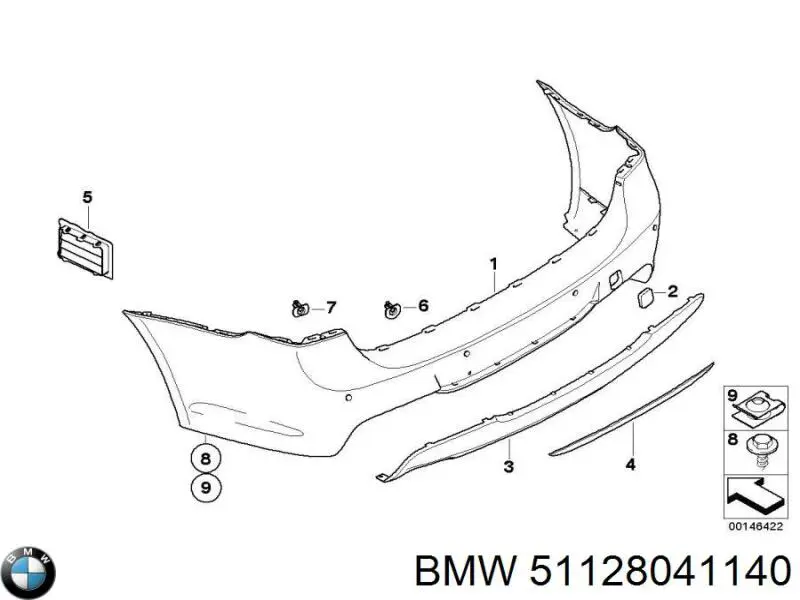 Купити 51128041140 BMW Задній бампер